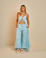 Blusa Maxi Dália Azul Céu - Imagem 6