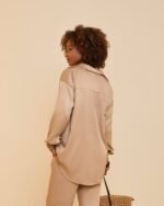 Chemise Acetinada Bege - Imagem 2