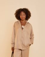 Chemise Acetinada Bege - Imagem 3