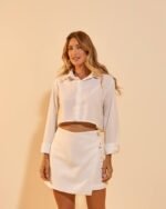 Camisa Cropped Marla Off White - Imagem 2