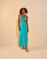 Vestido Longo Jeri Turquesa