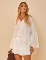 Bata Manga Longa Betina Off White - Imagem 6