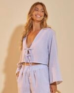 Cropped Alane Vichy Azul