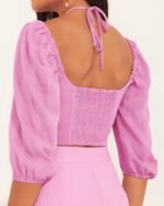 Cropped Nina Manga Bufante Orquídea - Imagem 2