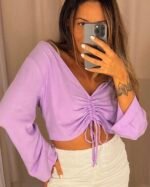 Blusa Cropped Blum Lilás