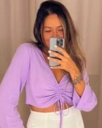 Blusa Cropped Blum Lilás - Imagem 2