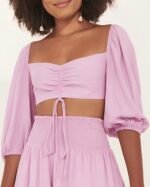 Cropped Bianca Busto Franzido Lavanda - Imagem 2