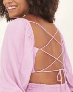 Cropped Bianca Busto Franzido Lavanda