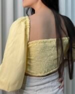 Cropped Sarah Lastex Amarelo - Imagem 2