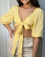 Cropped Sarah Lastex Amarelo