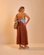 Vestido Bicolor Pietra Chocolate - Imagem 2