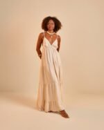 Vestido Longo Açucena Areia - Imagem 3