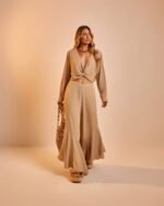 Calça Flare Janaina Cáqui