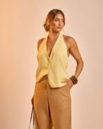 Colete Linho July Manteiga - Imagem 3