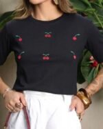 T-SHIRT CEREJAS PRETO
