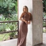 Saia Longa com Fenda Coffee