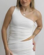 Top Ombro Assimétrico Off White