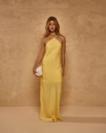 Vestido Longo Acetinado Íris Manteiga - Imagem 5