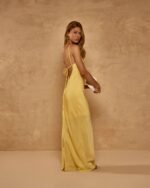 Vestido Longo Acetinado Íris Manteiga - Imagem 2