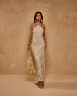 Vestido Longo Acetinado Íris Luar